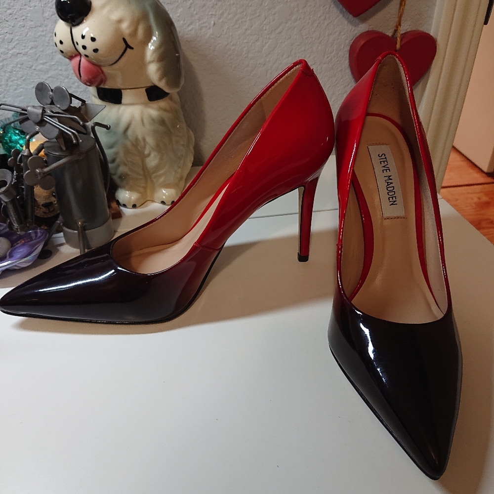 Steve Madden Red Black Ombre Zoey Pointed Heels